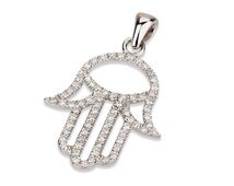 Hamsa Pendant with Small Diamonds i n 18k White Gold ...