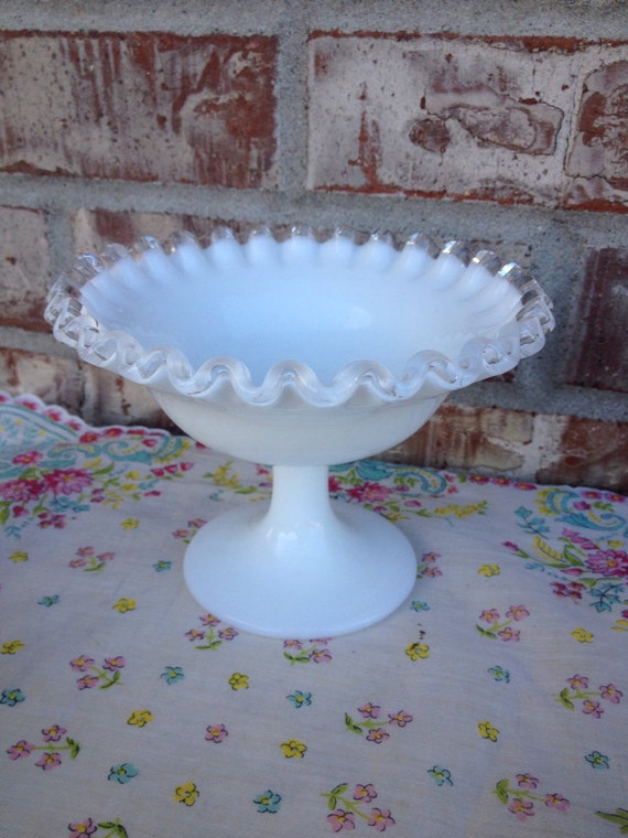 white y is milk Beautiful White Unmarked Vintage Glass Fenton Milk