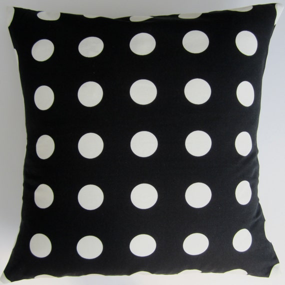 Pillow cover Ikea print Bold black & white polka dot fits a