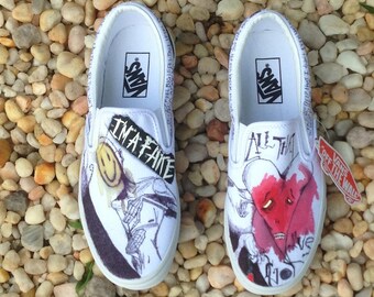 Hand-painted Twenty One Pilots Shoes US 7W by jesuiscustom on Etsy