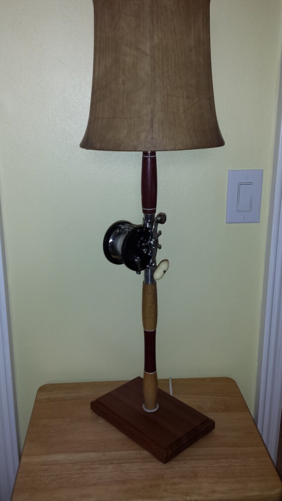 FISHING POLE LAMP Antique Fishing Rod and Reel Lamp Coastal