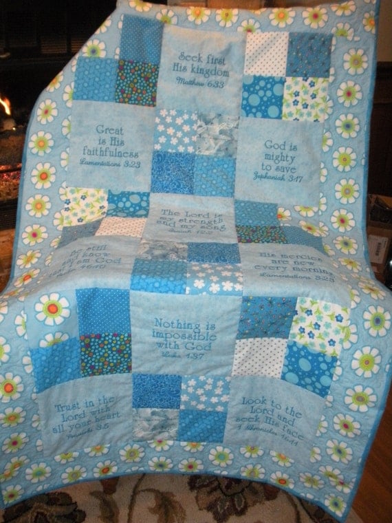 Embroidered scripture quilt