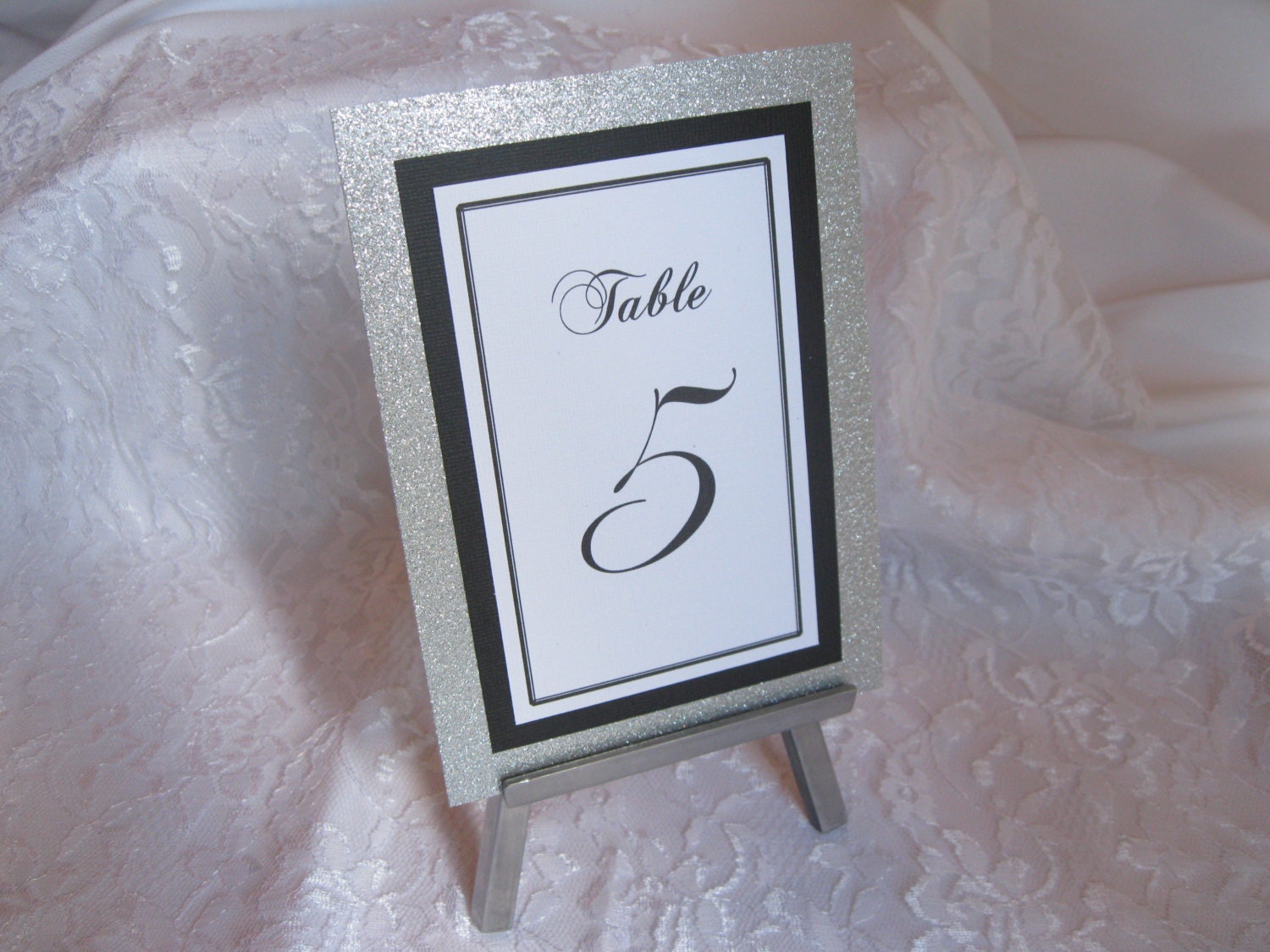 Silver Glitter Wedding Table Numbers Set of 10 by WeddingSparkles