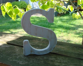 8" Rustic Wooden letter / Shaby chic rustic letter / Worn and Distressed wooden letter / nursery room / Wall Decor / Standard Font
