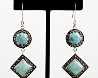 Turquoise 108 - Earrings - Sterling Silver & Turquoise