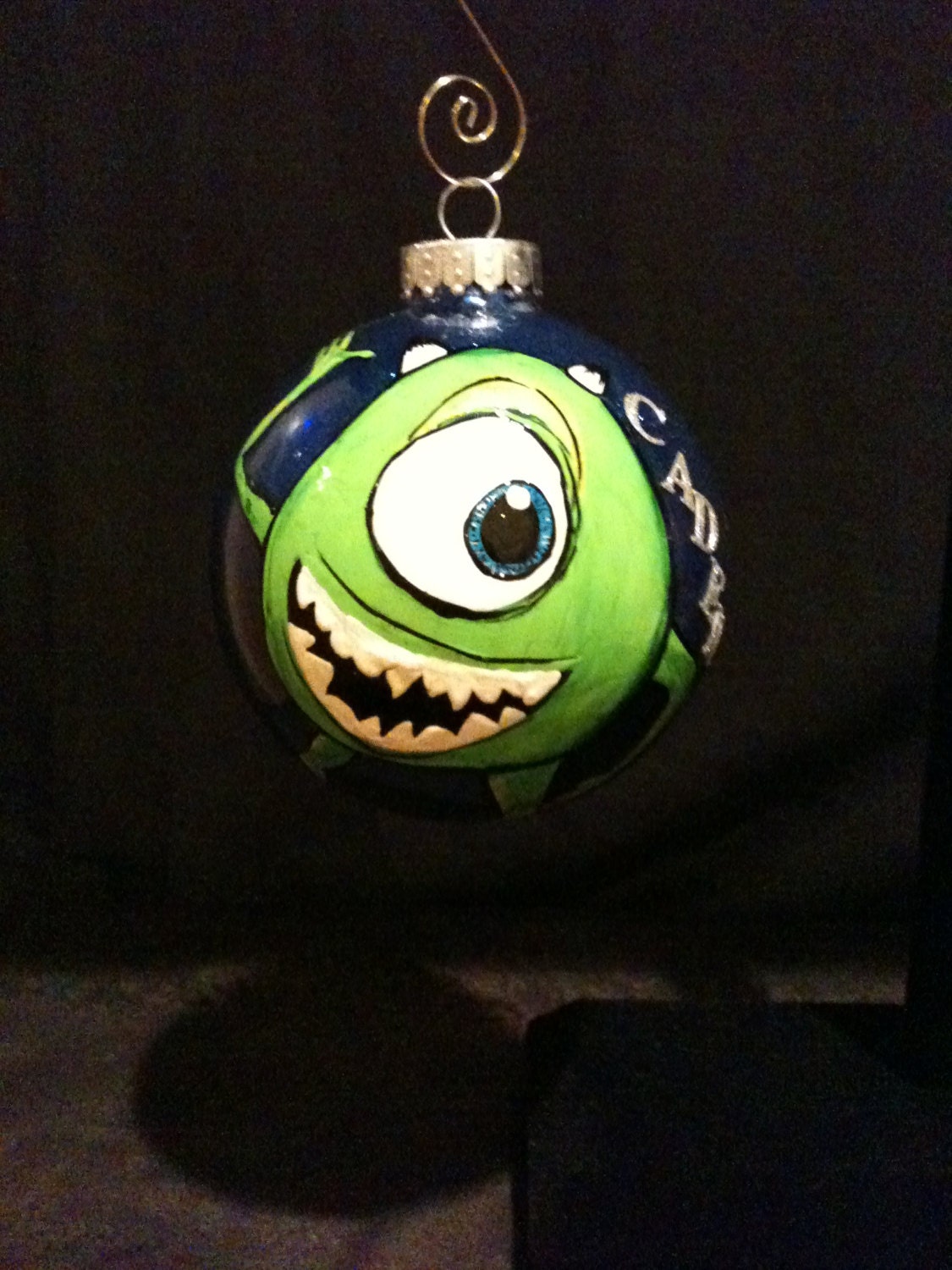 Monsters inc ornament with childes name on it