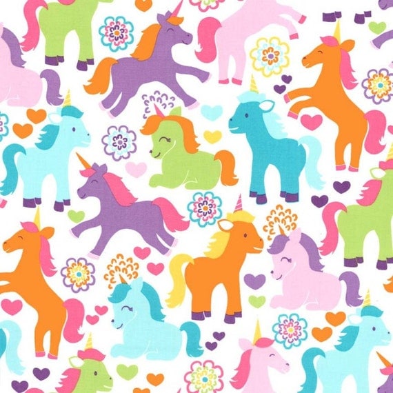 Rainbow Unicorns Fabric