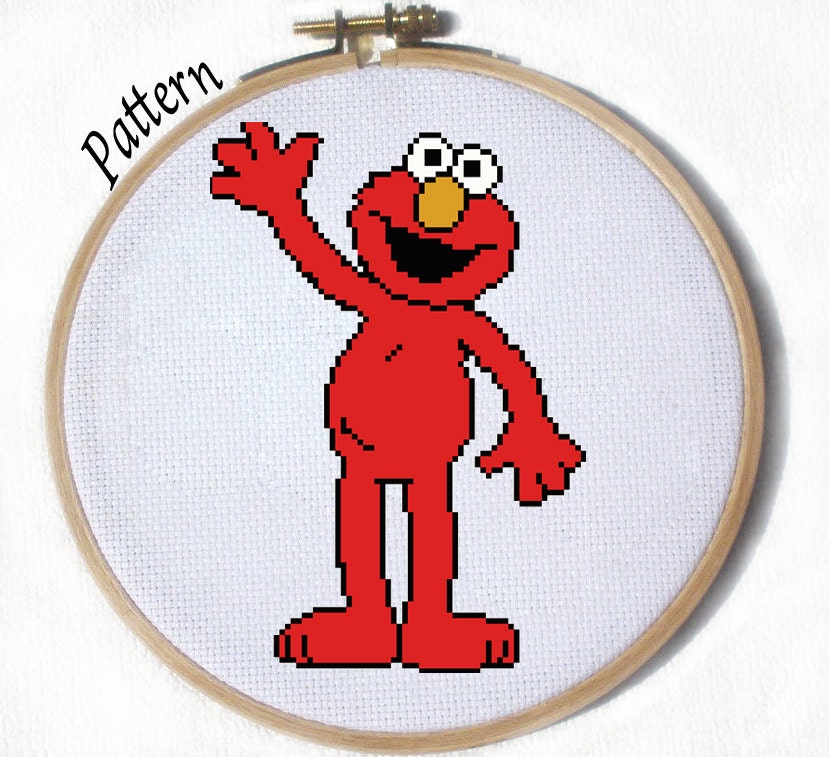 Elmo Cross stitch pattern Sesame Street Elmo's World