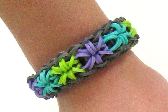 Rubber Wedding Band >> Items similar to Rainbow Loom Starburst Teal, Purple and Lime Green With Gray Border Rubber Band ... Rubber Wedding Band >> Items similar to Rainbow Loom Starburst Teal, Purple and Lime Green With Gray Border Rubber Band ...