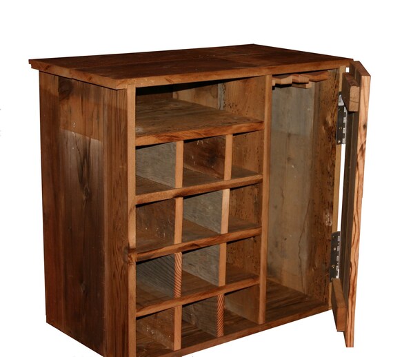 Reclaimed Rustic Barn Wood Wine Storage rack With