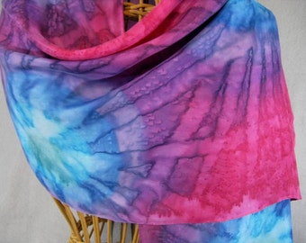 Silk Scarf "Starburst", Hand Painted Silk Scarf