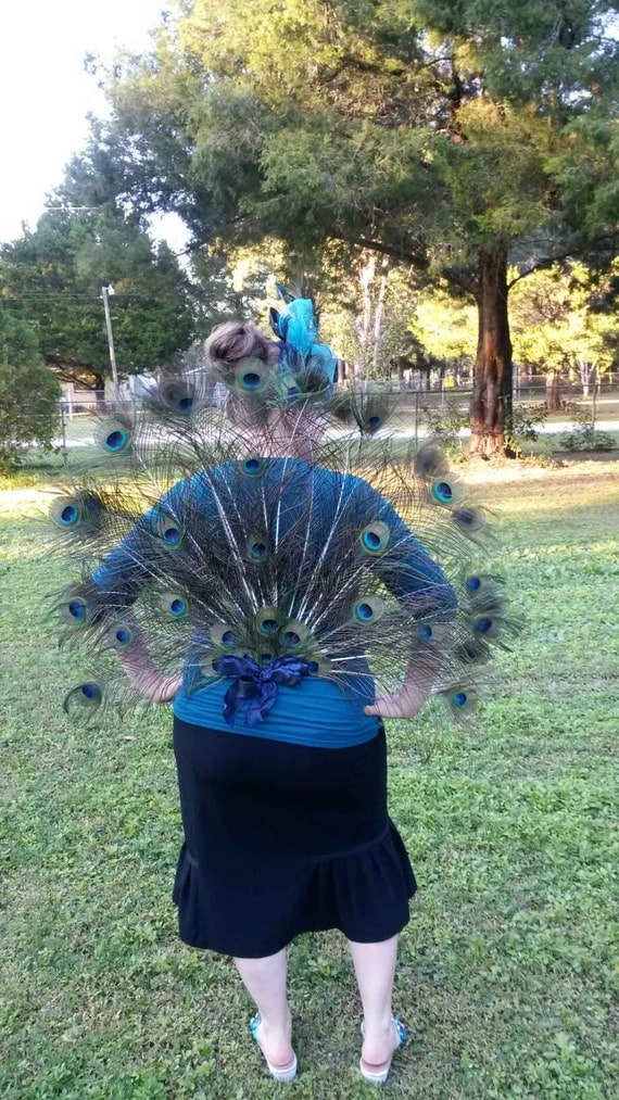 Peacock Costume with Tail Feathers and Head by SamSuCreations