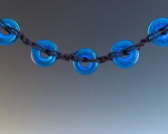 Turquoise Fused Glass Bead Bracelet