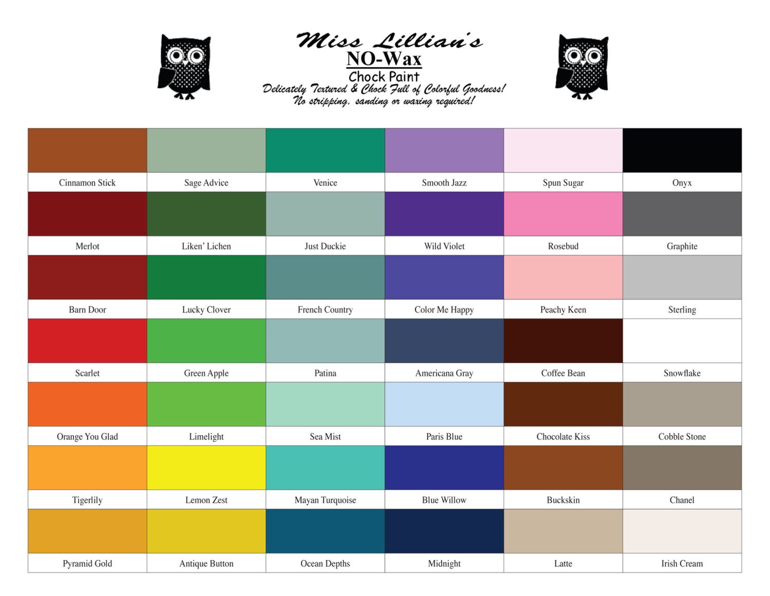 Miss Lillian's NOWax Chock Paint 32oz Jar