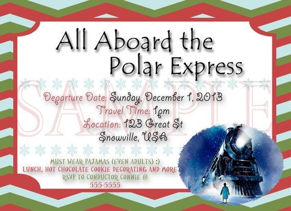 Polar Express Party Invitation Template Free 3