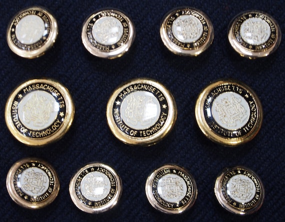 Gold Metal Shank MIT Blazer Buttons Set for suit jacket