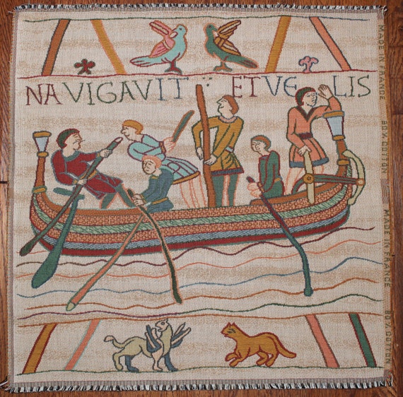 Items similar to Medieval Bayeux Tapestry "Harold Boat" 20x20
