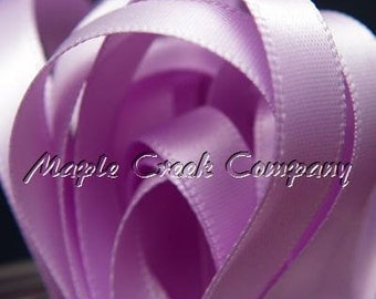 Orchid Double Face Satin Ribbon, 5 Widths Available: 1-1/2", 7/8", 5/8", 3/8", 1/4"