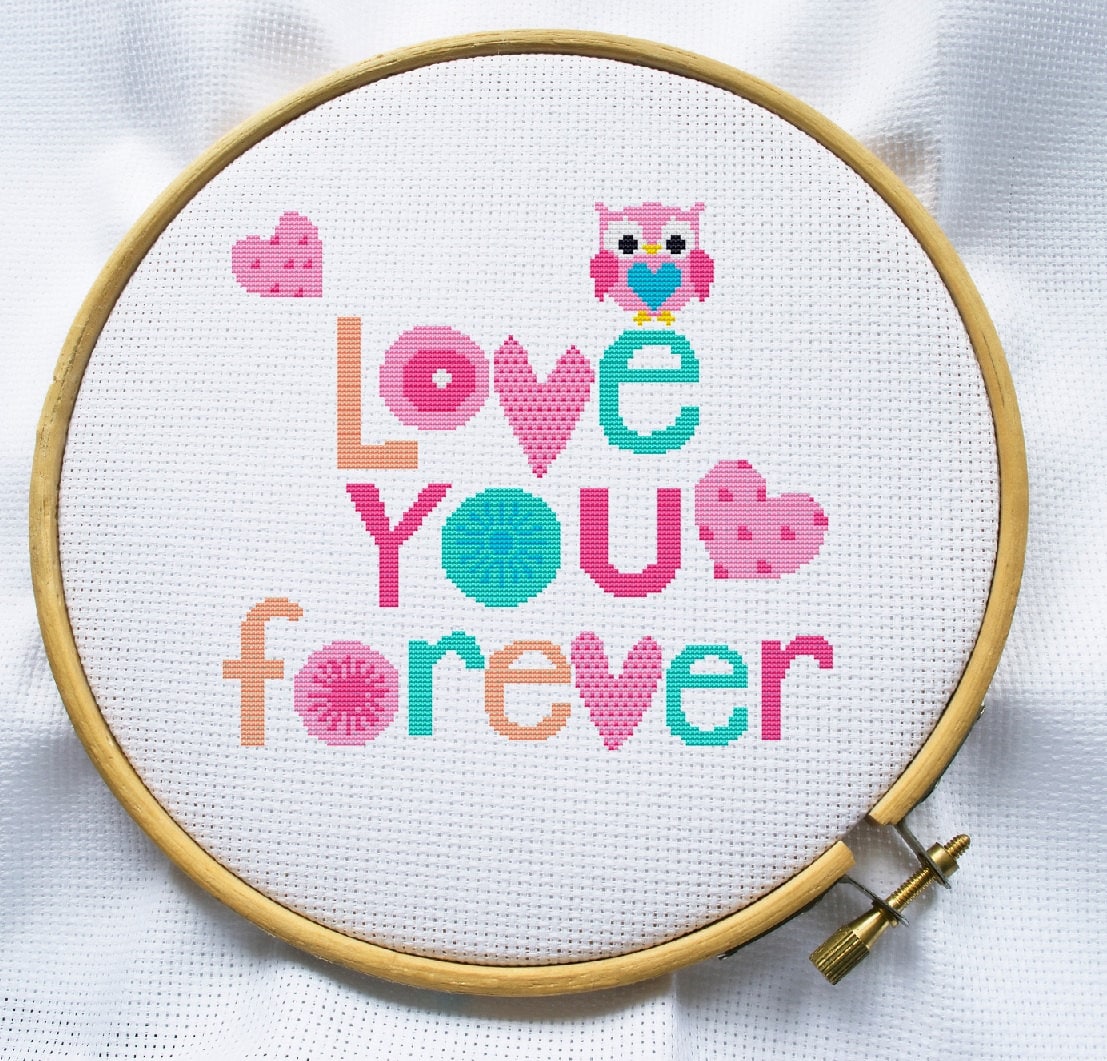 Love cross stitch pattern Instant Download Free shipping