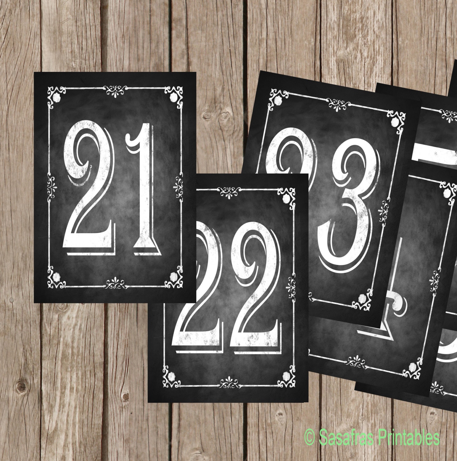 DIY Printable Table Numbers Chalkboard Style 5x7 Set of