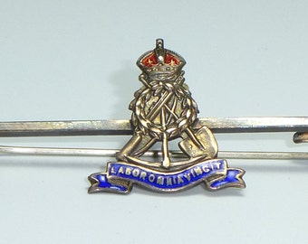 Pioneer Corps Military sweetheart brooch - Sterling Silver & Enamel