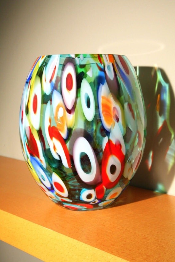 Items similar to Krosno Glassworks Crystal Art Glass ASTRAL Vase