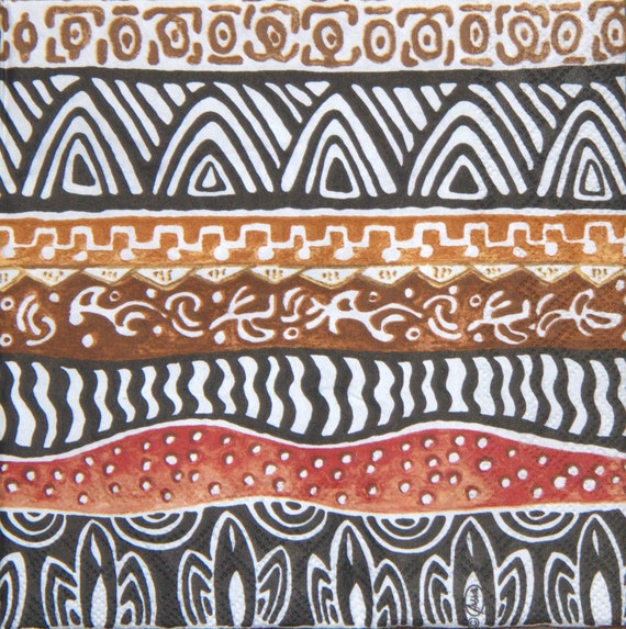 African paper napkin serviette No 27. African design. Ideal