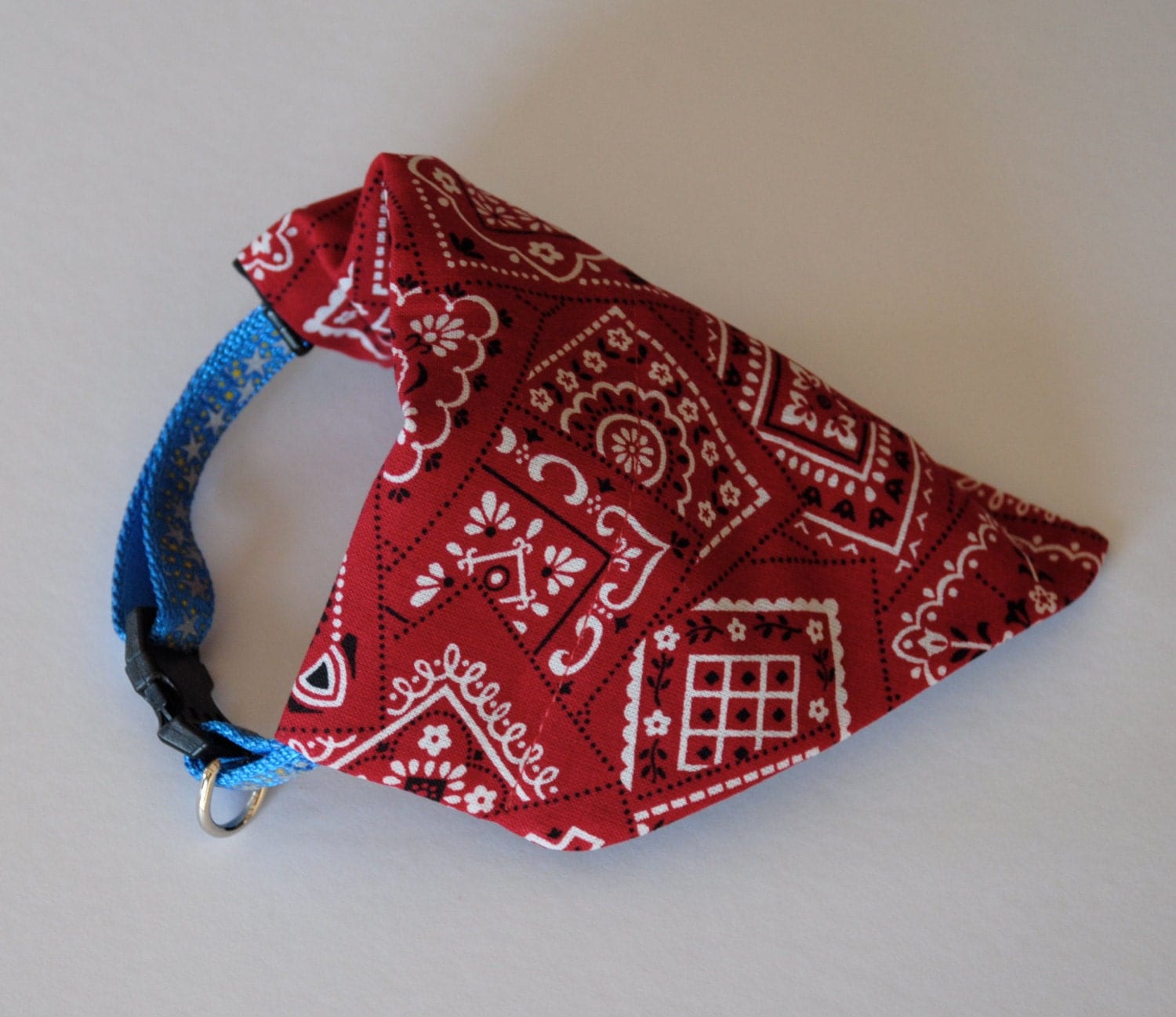 NoTie Slip Over Collar Dog Bandana Classic Red Bandana