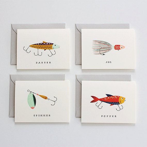 Father's Day Card fishing card fathers day card by mydearfellowco