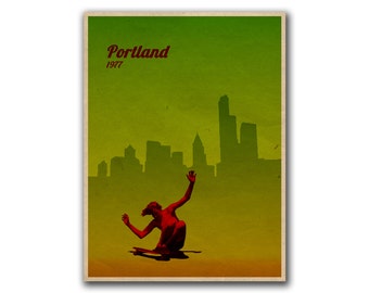 Skateboarding Art Retro Poster Travel Decor Print (H68)
