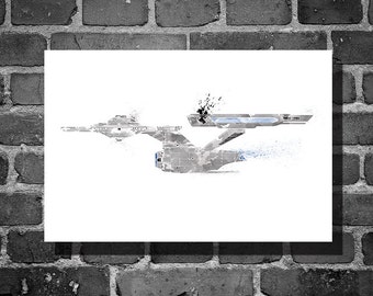 Star Trek poster USS Enterprise vehicle movie poster minimalist poster star trek