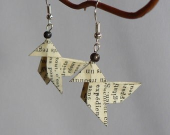 Boucles d'oreilles Origami Cocottes Histoire de France.