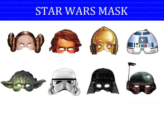 INSTANT DL Star Wars mask Birthday Party Printable