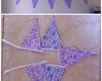 Bunny fabric bunting 5 flags