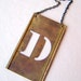 Personalized Brass Stencil Necklace, vintage stencil, letter, D, initial necklace, other letters and numbers available