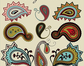 Clip Art Paisley Clip Art paisley clipart etsy patterns 9 png files graphics clip art set beautiful kit instant download kits