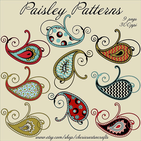 Clip Art Paisley Clip Art paisley clipart etsy patterns 9 png files graphics clip art set beautiful kit instant download kits