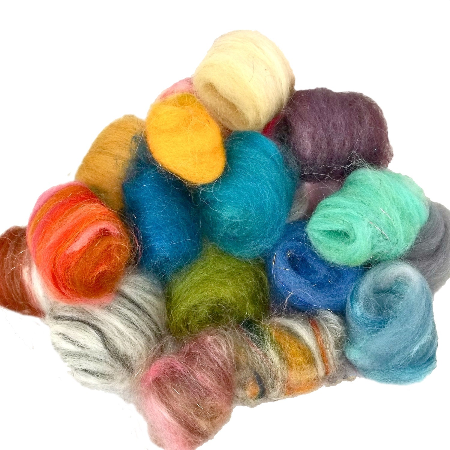 Needle Felting wool kit roving fiber Surprise Pack by wildethyme