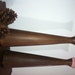Mid Century 1960s Large 2 Pc MOD Vases Candleholders POTTERY Brown Wood Grain Pink Marked Modern EAMES Decor epsteam