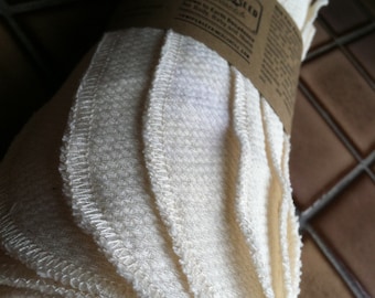 Organic Unbleached Cotton Birdseye Unpaper Towels -Half a Dozen 8″x10″
