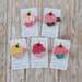 Cupcake Felt Hair Clips - Set of 5 Clippies - Pink, Chocolate, White, Lemon, Turquoise - A cute birthday girl clip or birthday party favor