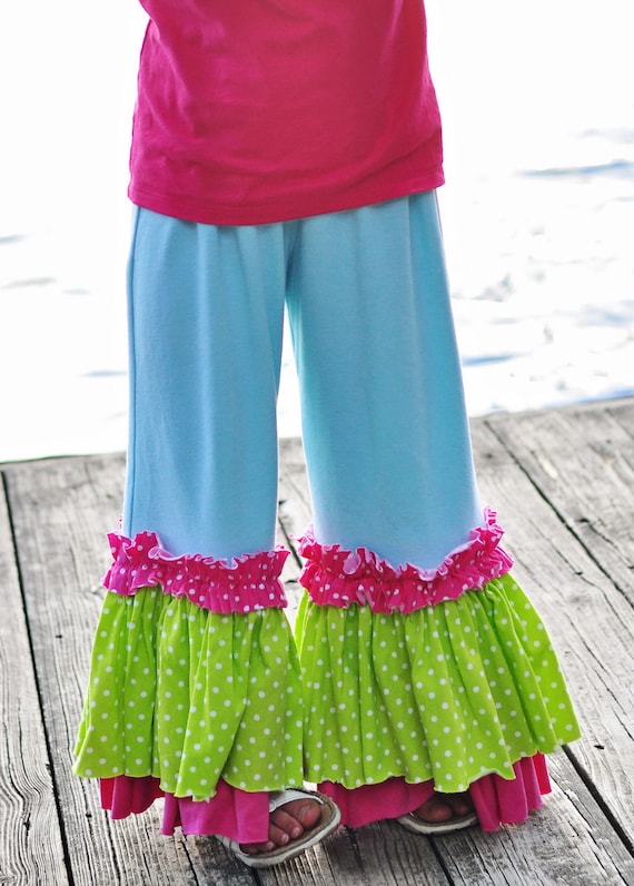 Super Ruffled Pants for Toddlers and Girls by PinkMouseKids