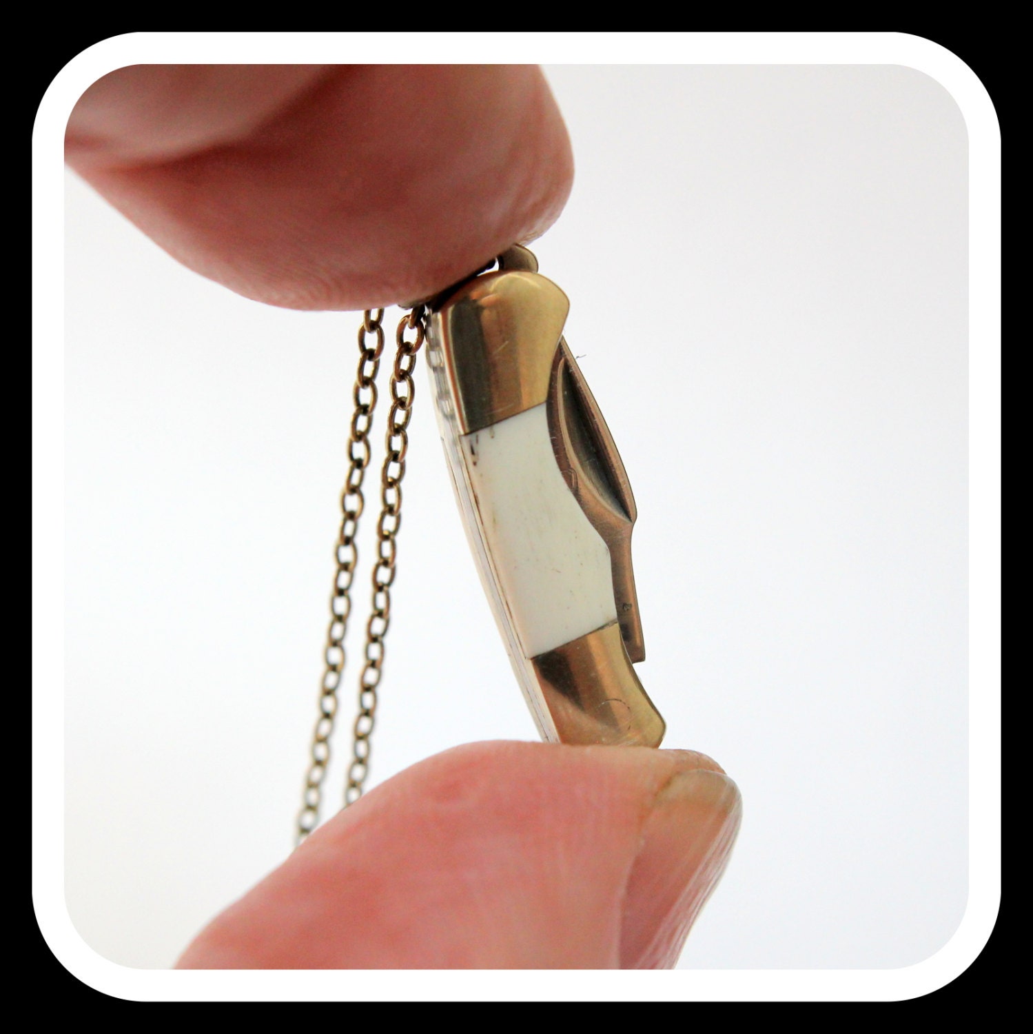 Miniature Pocket Knife Necklace Vintage Design Folding Clasp