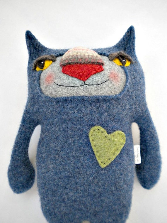 stuffed animal blue cat