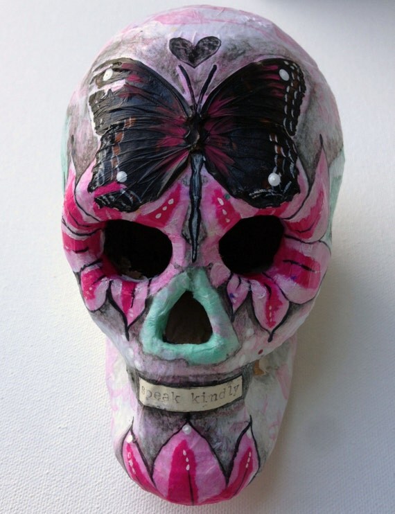 Day of the Dead 3Dimensional Mixed Media Sugar Skull by artist A.Blake