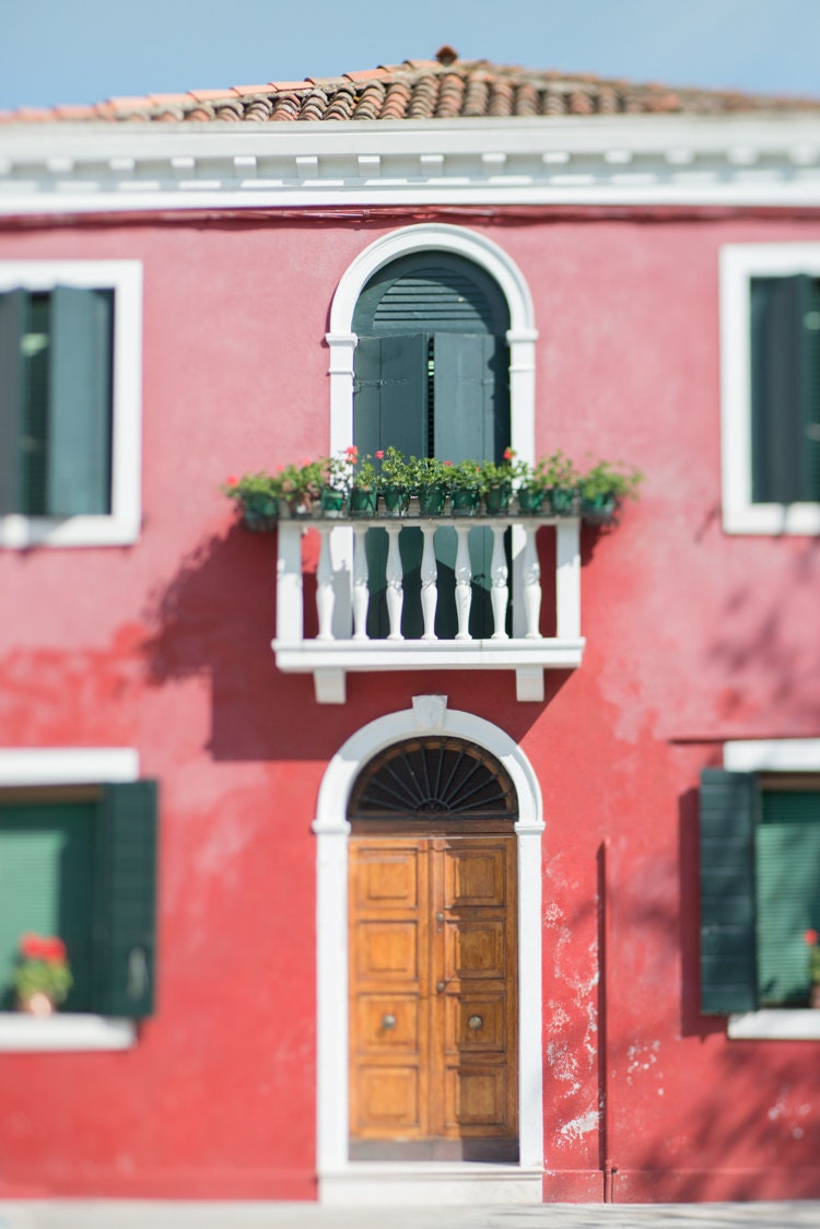 Venice Photography Rose Colored House Burano Venice