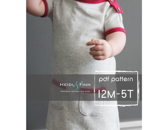 PlayDay Dress PDF pattern and tutorial 12m-5t EASY SEW tunic dress jumper