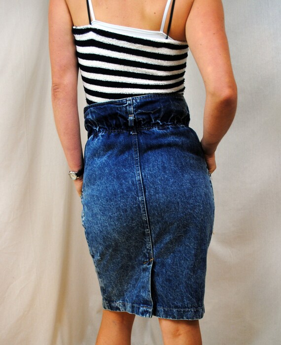 Vintage 80s Denim Party Pencil Skirt by RogueRetro on Etsy