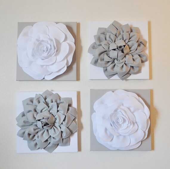 Flower Wall Decor wall decor set of four gray and white flower wall hangings 12 Flower Wall Decor wall decor set of four gray and white flower wall hangings 12