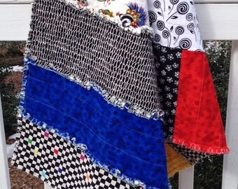 Handmade Baby Rag Quilt Sunny Side Up Bright Colorful Burp Cloth - ready to ship